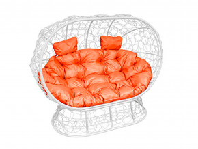 Кокон Лежебока на подставке с ротангом оранжевая подушка в Краснотурьинске - krasnoturinsk.magazinmebel.ru | фото