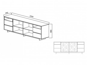 Комодино Moderno-2200 Ф2 в Краснотурьинске - krasnoturinsk.magazinmebel.ru | фото - изображение 4