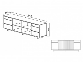 Комодино Moderno-2200 Ф5 в Краснотурьинске - krasnoturinsk.magazinmebel.ru | фото - изображение 4