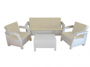Комплект уличной мебели Yalta Premium Terrace Triple Set белый в Краснотурьинске - krasnoturinsk.magazinmebel.ru | фото