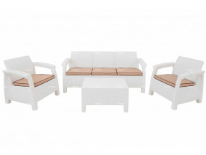 Комплект уличной мебели Yalta Terrace Triple Set белый в Краснотурьинске - krasnoturinsk.magazinmebel.ru | фото