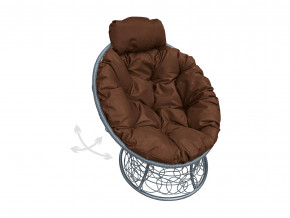 Кресло Папасан мини пружинка с ротангом коричневая подушка в Краснотурьинске - krasnoturinsk.magazinmebel.ru | фото