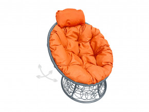 Кресло Папасан мини пружинка с ротангом оранжевая подушка в Краснотурьинске - krasnoturinsk.magazinmebel.ru | фото