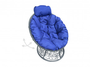 Кресло Папасан мини пружинка с ротангом синяя подушка в Краснотурьинске - krasnoturinsk.magazinmebel.ru | фото