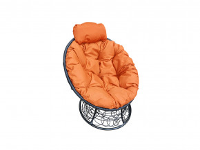 Кресло Папасан мини с ротангом оранжевая подушка в Краснотурьинске - krasnoturinsk.magazinmebel.ru | фото