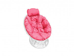 Кресло Папасан мини с ротангом розовая подушка в Краснотурьинске - krasnoturinsk.magazinmebel.ru | фото
