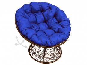 Кресло Папасан пружинка с ротангом синяя подушка в Краснотурьинске - krasnoturinsk.magazinmebel.ru | фото