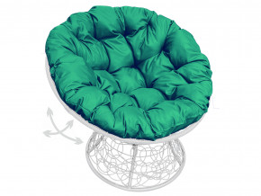 Кресло Папасан пружинка с ротангом зелёная подушка в Краснотурьинске - krasnoturinsk.magazinmebel.ru | фото