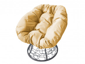 Кресло Пончик с ротангом бежевая подушка в Краснотурьинске - krasnoturinsk.magazinmebel.ru | фото