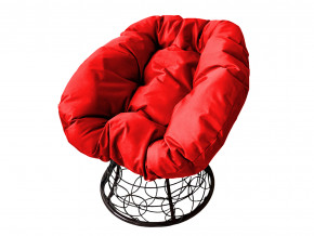 Кресло Пончик с ротангом красная подушка в Краснотурьинске - krasnoturinsk.magazinmebel.ru | фото