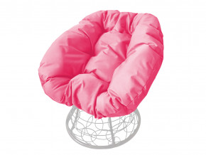 Кресло Пончик с ротангом розовая подушка в Краснотурьинске - krasnoturinsk.magazinmebel.ru | фото