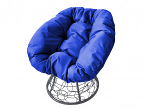 Кресло Пончик с ротангом синяя подушка в Краснотурьинске - krasnoturinsk.magazinmebel.ru | фото