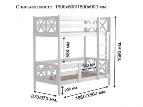 Кровать 2-х ярусная Аист-2 Классика белый 1600х800 мм в Краснотурьинске - krasnoturinsk.magazinmebel.ru | фото - изображение 2