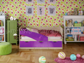 Кровать Бабочки 1600 Фиолетовый металлик в Краснотурьинске - krasnoturinsk.magazinmebel.ru | фото