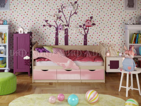 Кровать Дельфин-1 1600 Розовый металлик в Краснотурьинске - krasnoturinsk.magazinmebel.ru | фото