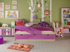 Кровать Дельфин 1600 Фиолетовый металлик в Краснотурьинске - krasnoturinsk.magazinmebel.ru | фото