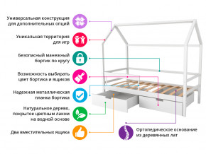 Кровать-домик Svogen с фото с ящиками и бортиком графит/мишки в Краснотурьинске - krasnoturinsk.magazinmebel.ru | фото - изображение 2