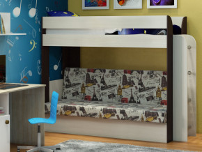 Кровать двухъярусная Карамель 75 венге ткань биг бен в Краснотурьинске - krasnoturinsk.magazinmebel.ru | фото