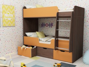 Кровать двухъярусная Малыш двойняшка бодега-оранжевый в Краснотурьинске - krasnoturinsk.magazinmebel.ru | фото