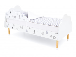 Кровать Stumpa Облако с бортиком рисунок Домики в Краснотурьинске - krasnoturinsk.magazinmebel.ru | фото