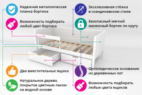 Кровать-тахта Svogen мягкая с ящиками и бортиком с фото белый/барашки в Краснотурьинске - krasnoturinsk.magazinmebel.ru | фото - изображение 2