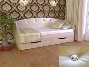 Кровать Юниор Тип 2 шимо светлый/белый перламутр 800х1600 в Краснотурьинске - krasnoturinsk.magazinmebel.ru | фото