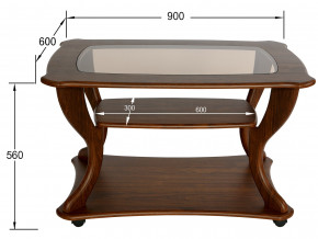 Стол журнальный Маэстро со стеклом СЖС-02 орех в Краснотурьинске - krasnoturinsk.magazinmebel.ru | фото - изображение 2